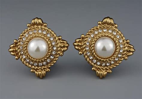 ysl pearl earings|ysl earrings vintage.